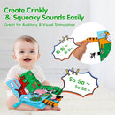 2 PCS High Contrast Crinkle Baby Books 0-6 Months Interactive Sensory Baby Toys 9-12 Month Montessori Activities Touch Feel Infant Book 0-3-6 Month Car Seat Travel Essentials Newborn Development Gift by TinyTreasures Baby Boutique