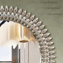Kelly Miller Jeweled Mirror for Wall, 28 Inch Round Luxury Mirror with Sparkling Diamonds Beveled Modern Wall Decor for Bathroom, Living Room, Bedroom, Hallway by CozyNest Decor