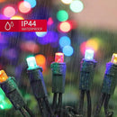 Multicolor Wide Angle LED Christmas Lights, 64.8 Ft 300 Count, Pack of 3 Strands 21.9 Ft 100 Lights UL Certified Commercial Grade Green Wire 5mm Holiday String Light by CozyNest Decor