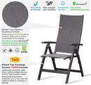 Folding Chair, Indoor & Outdoor Balcony, Patio Porch, Garden Lawn, Pool, for Comfortable Black Foldable Chairs, Portable Cozy Recliner, Metal Frame, Heavy Duty Durable by GreenHaven Gardens