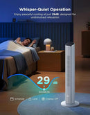 GoveeLife White Tower Fan for Bedroom, 36" Smart Floor Fan with App/Voice Control, Temperature Sensor, 5 Modes 8 Speeds(25ft/s), 29dB Quiet Oscillating Fan for Office, 24H Timer, Auto Cooling by CozyNest Decor