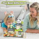 Panda Tea Shop Mini Street Scape Building Blocks, Panda Creative Building Toys for Girls 6-12, Gift Idea for Kids Adults (860PCS) by TinyTreasures Baby Boutique