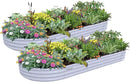 2 Pack 8x3x1FT Galvanized Raised Garden Bed Large Metal Planter Box Kit Elevated Raised Garden Planters for Outdoor Plants, Gray by CozyNest Decor
