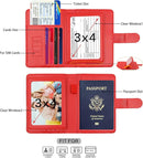 Melsbrinna Rfid Passport Holder for Travel women/Men, Cute Passport Wallet Rfid Blocking Card Slots, Rfid Passport Cover/CaseTravel Wallet, Passport Book Holder (1, Red2) by TinyTreasures Baby Boutique
