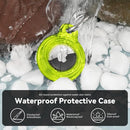 Upgrade Waterproof 2 Pack Airtags Holder with Apple Airtags Keychain, Hard PC Air Tag Case, Anti-Scratch & Shock Air tag Holder, Men's Women's Keyrings & Keychains-Clear Black+Clear Chartreuse by TinyTreasures Baby Boutique