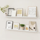 Picture Ledge Shelf, Solid Pine Wood Floating Shelves Set of 2, 36 Inches Nursery Book Shelves for Toys Storage, Kids Bookshelf Wall Mounted for Living Room Bedroom Decor Books Photo Frames, White by TinyTreasures Baby Boutique