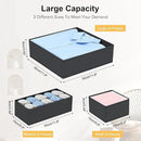 DIMJ Drawer Organizer 15 Pack - Foldable Baby Organizers and Storage & Dresser Organizer for Nursery, Bedroom, Closet - Nursery Organization Dresser Dividers for underwear, Sock,Bra, Belt, Tie，Black by CozyNest Decor