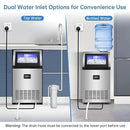 Ice Maker Commercial Ice Machine 200 lbs /24H, 33 lbs Large Storage Capacity Bin, Under Counter or Freestanding Ice Cube Makers Stainless Steel for Restaurant Bar Cafe by CozyNest Decor