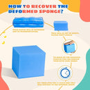 Foam Pit Cubes, 24 PCS 5 Inches Gymnastics Foam Blocks Trampoline Blocks, Multi-Sport Protective Padding for Freerunning, Trampoline, Parkour, Skate Parks & BMX - Dark Blue & Orange by TinyTreasures Baby Boutique