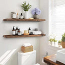 36"x6.8"x1.2" Solid Wood Floating Shelves 2-Pack - Rustic Brown Finish with Hidden Brackets, Perfect for Storage and Décor in Living Room, Kitchen, Bedroom by CozyNest Decor