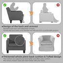 STHOUYN Living Room Chairs Accent Chairs Set of 2, Waiting Room Arm Chairs, Reading Chairs for Bedroom Comfy Club Chair Tufted, Office Small Space (2, Grey) by CozyNest Decor