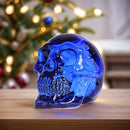 Model Statue for Halloween Decor Indoor Blue Crystal Skull Decorative Figurine Gifts for Women Husbands Halloween Head Figurine Decoration Gift (Blue Skull) by CozyNest Decor