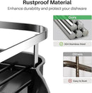 Dish Drying Rack, Expandable Dish Rack for Kitchen Counter, Stainless Steel Dish Drainer with Drainboard Set and Utensil Holder (Black) by CozyNest Decor