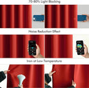 MIULEE Red Back Tab Blackout Curtains 102 Inch Long 2 Panels Set for Living Room Bedroom, Rod Pocket/Pinch Pleated Thermal Insulated Room Darkening Light Blocking Floor to Ceiling Drapes by TinyTreasures Baby Boutique