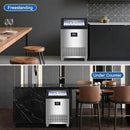 Commercial Ice Maker Machine 350 LBS/24H, 136 Ice Trays Freestanding & Undercounter Ice Machine Stainless Steel with 60 LBS Ice Storage Capacity, Ice Maker with Water Line and Filter, Dual Water Inlet by CozyNest Decor