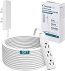 Outlet Concealer Power Strip-Outlet Cover Extender with 3AC Outlets-10ft Flat Plug Extension Cord,Universal Size,1625W for Kitchen, Home and Office,Child & Pet Safe(10 Foot) by TinyTreasures Baby Boutique