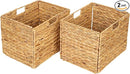Storage Baskets，Wicker Baskets,Hyacinth Basket For Shelf,Folding 2 Packs Handmade Woven, Seagrass Baskets,Shelf Baskets For Storage Toys Books And Clothes and Other What You Want by TinyTreasures Baby Boutique