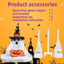 37" Cute Front Porch Light Up Halloween Ghost Décor, Kids Standing Trick or Treat Indoor and Outdoor Decorations-Star Moon by CozyNest Decor