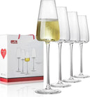 Champagne Flutes Glass Set of 4,Crystal Champagne Glasses 9OZ/ 270ML, Hand Blown Mimosa Glasses, Unique Champagne Gift for Wedding, Engagement Gift by CozyNest Decor