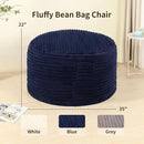 Memory Foam Bean Bag Chair for Adults/Teens, Bean Bag Sofa with Fluffy Removable Cover, for Living Room Bedroom, 3FT Blue by CozyNest Decor
