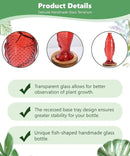 Nacome Fish Vase Glass Plant Terrarium with Wooden Stand,Planter Propagation Station for Home Office Hydroponics Desk Decoration,Unique Gardening Gifts for Plant Lovers Women Mom(Red) by CozyNest Decor