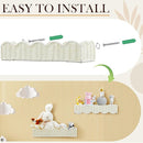 Pinkunn 3 Set Nursery Book Shelves Scalloped Rattan Wall Shelf 15.8 x 3.2 Inch Wall Mounted Plastic Floating Book Shelve, Hanging Boho Wicker Woven Shelf for Nursery Decor and Storage (Classic White) by TinyTreasures Baby Boutique