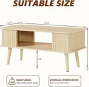 LAZZO Coffee Table with Storage Center Table for Living Room Rectangle Coffee Table with Rounded Edges,Easy Assembly, Natural Wood by CozyNest Decor