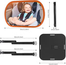 Baby Car Mirror, Safety Car Seat Mirror for Rear Facing Infant, Clear Wide View, 360°Rotation, Easily Observe the Baby Move, Secure, Shatterproof, Crash Tested and Certified(Orange) by TinyTreasures Baby Boutique