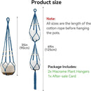 USLAI Macrame Plant Hanger Indoor Outdoor, Up to 4-15 inch Pot, Heavy 20lb Planters, Extra Long Strong Hanging Planter Basket Holder, Boho Home Decor, 35+49 Inch, Blue (POTS NOT Included) by GreenHaven Gardens
