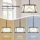15.7" Black Drum Chandelier,3-Light Modern Farmhouse Chandelier,White Fabric Drum Shade Pendant Light Fixture for Dining Room Kitchen Island Bedroom Entryway by CozyNest Decor