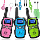 Wishouse Walkie Talkies for Kids Rechargeable Long Range, Xmas Birthday Gift for Boys Girls 4 5 6 7 8 9 10 Year Old, Hiking Gear Camping Games, Toys with Flashlight, VOX, Easy to Use 3 Pack by TinyTreasures Baby Boutique