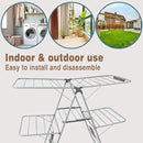 Large Capacity Double Drying Rack, Folding Rustproof Drying Rack with Non-Slip Clips and Drainage Shoe Rack, Height Adjustable, Airy and Quick Drying, Suitable for Balcony and Outdoor Use by CozyNest Decor