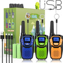 Walkie-Talkies for Kids Rechargeable Walkie Talkie for Adults Long Range FRS 2 Way Radio 3 Pack with Lanyard Battery 4 Miles NOAA USB, Family Toys for 3-12 Year Old Girls Boys Toddlers Camping by TinyTreasures Baby Boutique