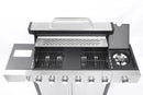 6-Burner Propane Gas BBQ Grill with Side Burner, 57,300 BTU Output, Enameled Cast Iron Grates, Heavy-Duty Stainless Steel Outdoor Grill for Backyard Barbecue by GreenHaven Gardens
