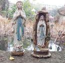 MeritMode Virgin Mary Collectible Figurines - Our Lady of Lourdes in Grotto Design, Handcrafted Resin Religious Gifts Decor for All Faiths, 12.5" H by GreenHaven Gardens