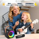 Karaoke Machine for Kids Adults, Portable Bluetooth Speaker with 2 Wireless Microphones, Portable Speaker Mini Karaoke Microphone for Home Party Birthday Gift for Girls Boys by TinyTreasures Baby Boutique