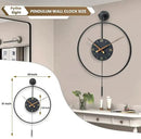 Large Modern Wall Clock,Wall Clocks for Living Room Decor,Classical Metal Minimalist Roman Numeral Dial,Big Decorative Farmhouse Pendulum Wall Clock With Walnut Pointers for Office,Dining Room by CozyNest Decor