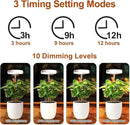 Grow Lights for Indoor Plants Small Potted - Full Spectrum, Auto 3/9/12H Timer, 10-Level Dimming & Adjustable Height - Compact Grow Light for Succulents, Herbs, Foliage in Home/Office (White,1PACK) by GreenHaven Gardens