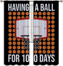 Basketball Blackout Curtains for Boy Girl Room Darkening Decor,Sports Themed Hoop and Many Basketballs Bedroom Living Room Home Rod Pocket Thermal Insulated Window Curtain/Drapes Panel,84x72 Inch… by TinyTreasures Baby Boutique