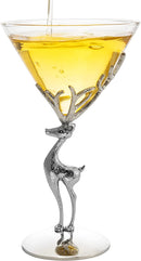 Stag Martini Glasses Set Premium Barware Gift by The Wine Savant
