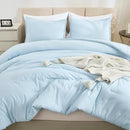Litanika Comforters Light Blue Queen Size, 3 Pieces Lightweight Solid Bedding Comforter Set, All Season Fluffy Bed Set (90x90In Comforter & 2 Pillowcases) by CozyNest Decor