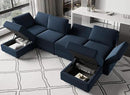 Belffin Modular Sectional Sofa U Shaped Velvet Couch with Reversible Chaise Oversized Couch with Ottoman Blue… by CozyNest Decor