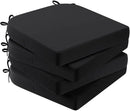 AAAAAcessories Outdoor Seat Cushions for Chairs, Waterproof, Fade-Resistant Patio Furniture Replacement Cushions, 17" x 16" x 2", Set of 4, Black by GreenHaven Gardens