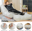 Bean Bag Chair with Ottoman, Comfy Bean Bag Sofa with Memory Foam, Lazy BeanBag Sofa with Footstool, Fireside Bean Bag Couch for Living Room, Bedroom, Apartment by TinyTreasures Baby Boutique