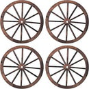 Qunclay 4 Pcs Wooden Wagon Wheel Wall Decor Old Western Wood Boho Wall Art Farmhouse Boho Wagon Wheels Rustic Yard Decor Wood Hanging Decorations for Garden Home Bar Garage (10 Inch) by GreenHaven Gardens