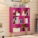 LEYAOYAO 7 Cube Bookshelf,3 Tier Book Shelf with Legs,Pink Modern Bookshelf,Large Freestanding Open Toy Modern Bookshelves,Display Bookcases Decor Furniture for Nursery by CozyNest Decor