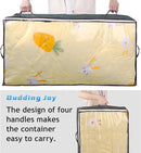 Budding Joy 90L Under Bed Storage Containers, Closet Organizers and Storage Bins, Foldable Underbed Storage Bags for Blanket, Clothing, Comforter, Sweaters, Pillows, Linen Sheets, Wrapping Paper, Grey by CozyNest Decor