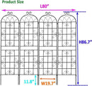 4 Pack Metal Garden Trellis 86.7" H Garden Fence Rustproof Trellis for Climbing Plants Support Roses Flower Outdoor Lawn Black by GreenHaven Gardens