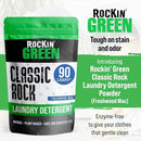 Rockin' Green Classic Rock Laundry Detergent (90 Loads), Plant based, All Natural Laundry Detergent Powder, Vegan and Biodegradable Odor Fighter, Safe for Sensitive Skin, 45 oz (Freshwood Mac) by TinyTreasures Baby Boutique