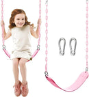 TURFEE Heavy Duty Swing Seat Pink Color with 66” Chain, Swing Set Accessories Replacement with Snap Hooks for Kids Outdoor Play Playground by GreenHaven Gardens